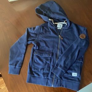 Quicksilver navy zip up hoodie
